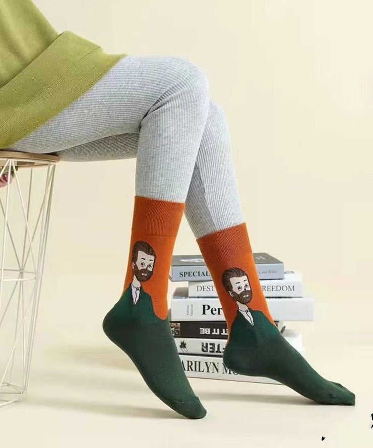 Originality Cartoon Jacquard Cotton Crew Socks