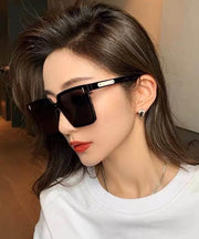 Oversize Black Temperament Square Large Frame Sunglasses