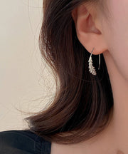 Oversize Gold Metal Overgild Wheat Ear Circle Hoop Earrings