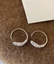 Oversize Gold Metal Overgild Wheat Ear Circle Hoop Earrings