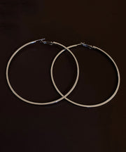 Oversize Silk Metal Circle Hoop Earrings