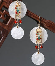 Oversize White Sterling Silver Copper Drop Earrings