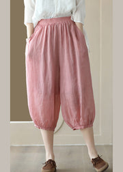 Pink Pockets Cozy Ramie Lantern Pants Summer