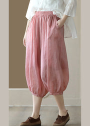 Pink Pockets Cozy Ramie Lantern Pants Summer