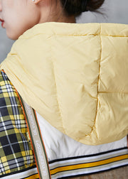 Plus Size Yellow Oversized Patchwork Duck Down Puffers Jackets Winter