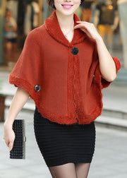 Red Peter Pan Collar Button Knit Cardigan Fall