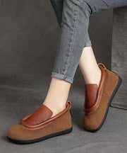 Retro Casual Versatile And Comfortable Cowhide Flat Shoes