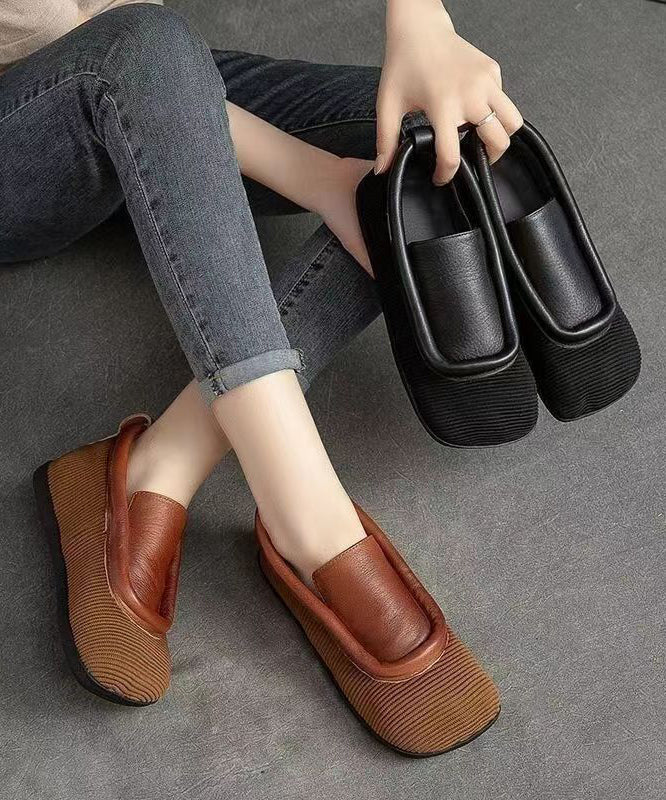 Retro Casual Versatile And Comfortable Cowhide Flat Shoes