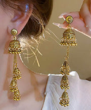 Retro Gold Metal Alloy Tassel Drop Earrings