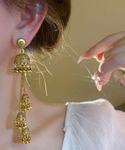 Retro Gold Metal Alloy Tassel Drop Earrings