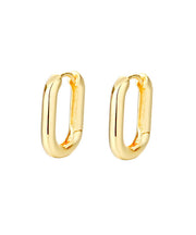 Retro Gold Sterling Sterling Silver U Shaped Circle Hoop Earrings