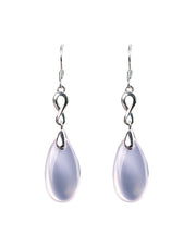 Retro Silk Sterling Silver Chalcedony Water Drop Tassel Drop Earrings