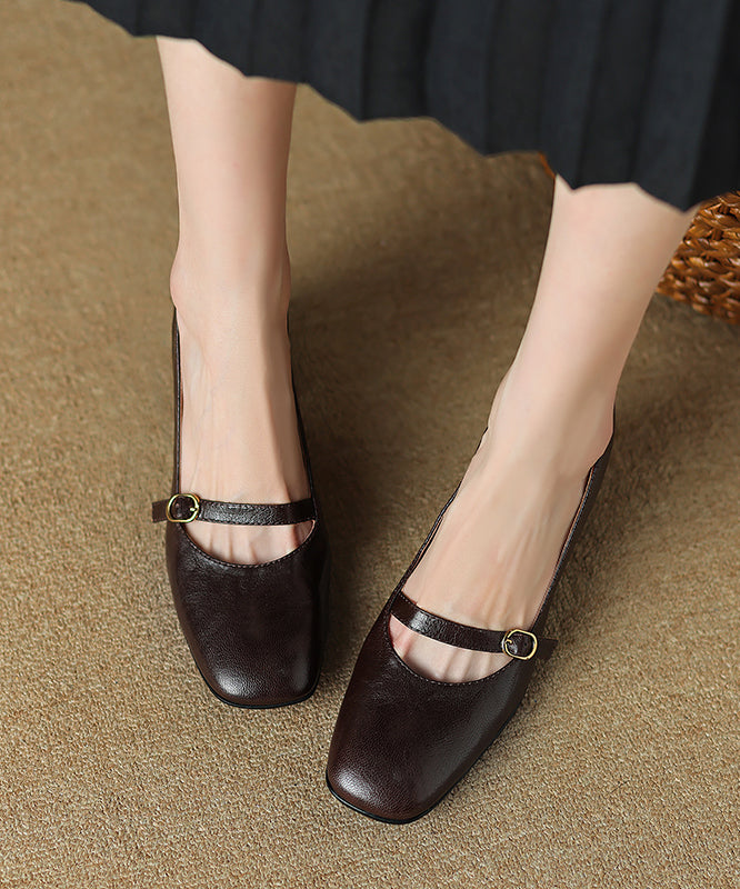 Sheepskin Loafers Chunky Heel French Chocolate