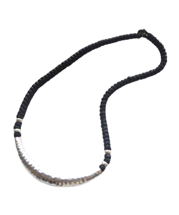 Simple Women Black Sterling Silver Choker