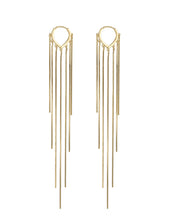 Skinny Gold Copper Overgild Tassel Drop Earrings