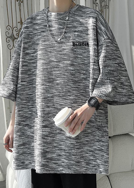 Style Black O Neck Cotton Oversized T Shirt Men Summer