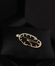 Style Gold Overgild Zircon Watch Brooches