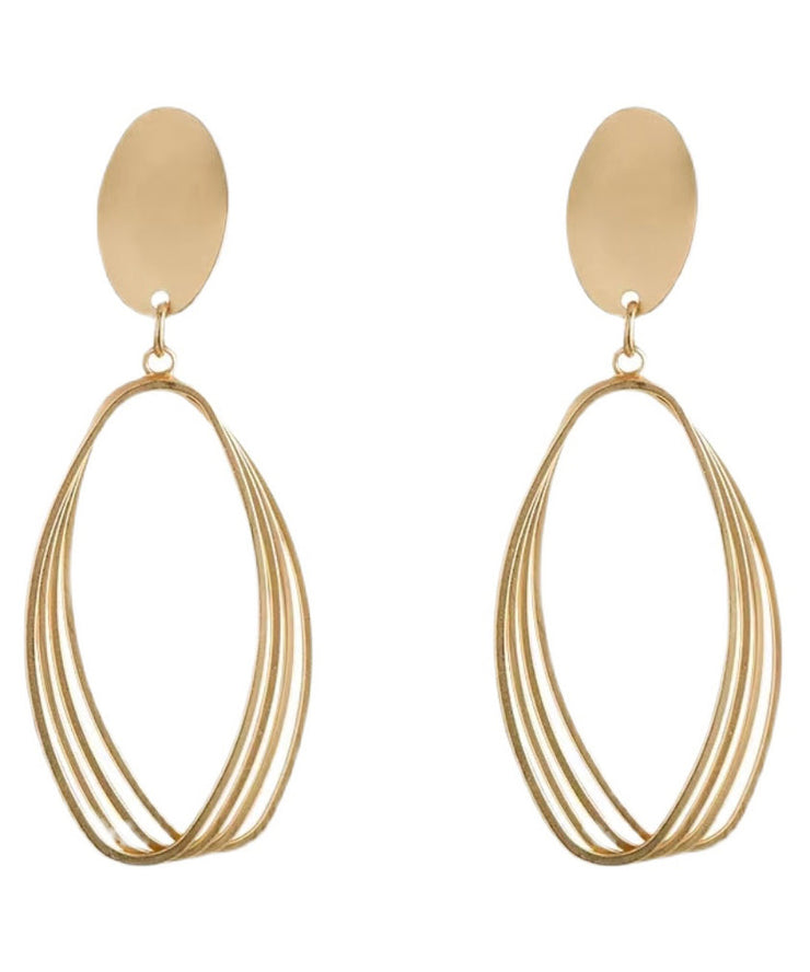 Style Gold Sterling Silver Overgild Oval Drop Earrings