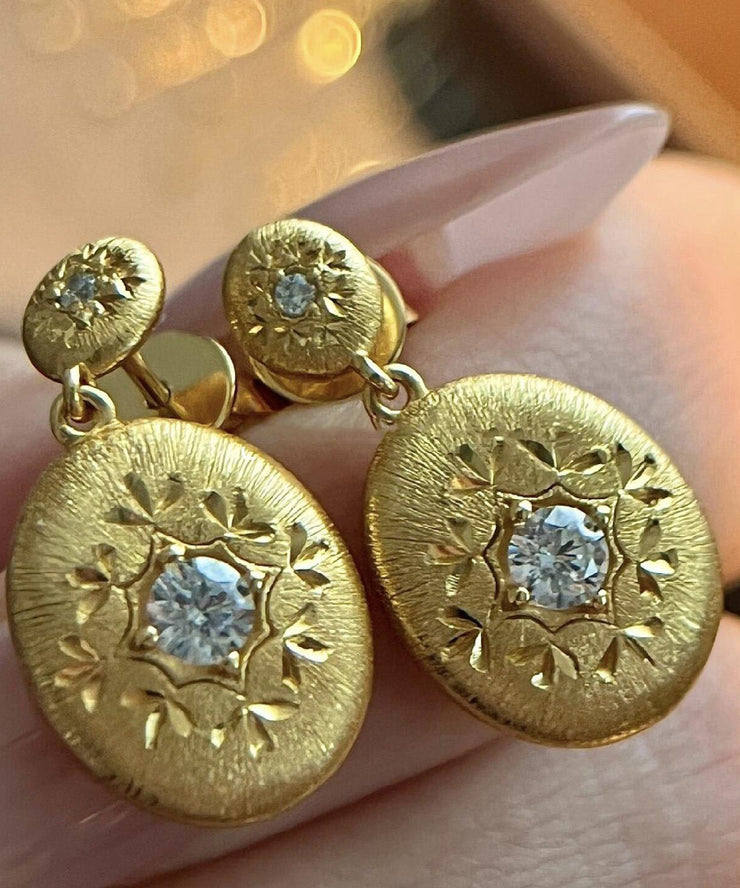 Style Gold Sterling Silver Overgild Zircon Drop Earrings