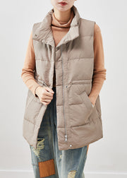 Style Khaki Cinched Thick Duck Down Vests Winter