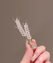 Style White Zircon Wheat Ears Duck Mouth Hairpin