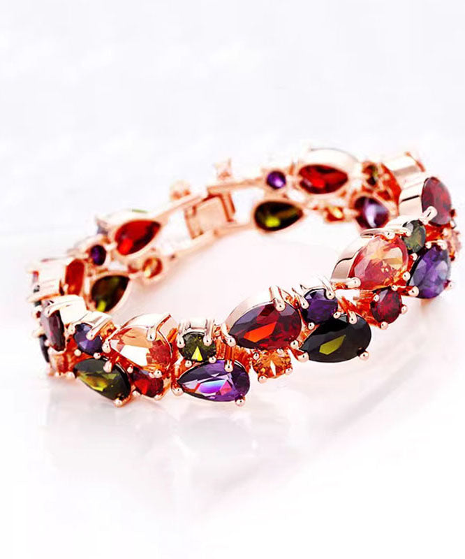 Stylish Alloy Inlaid Crystal Zircon Chain Bracelet