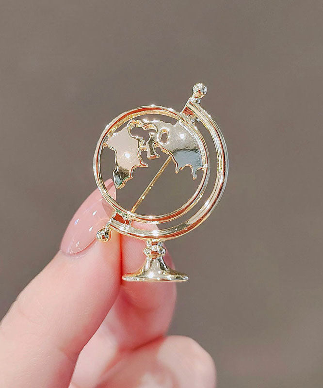 Stylish Gold Alloy Hollow Out Terrestrial Globe Brooches