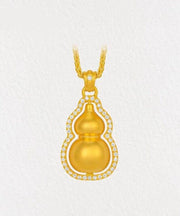 Stylish Gold Copper Overgild Gourd Pendant Necklace