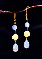 Stylish Lake Blue Water Droplet Acrylic Drop Earrings