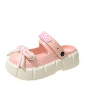 Stylish Rose Platform Hollow Out Slide Sandals