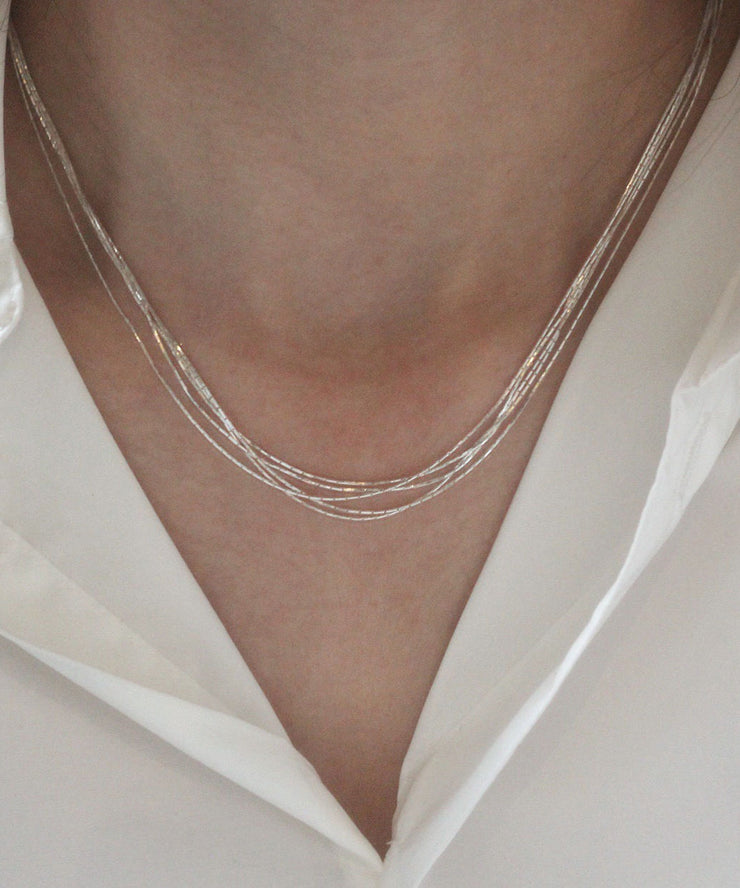 Stylish Silk Stainless Steel Layered Necklace