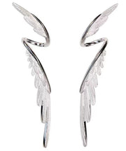 Stylish Silk Sterling Silver Wing Drop Earrings