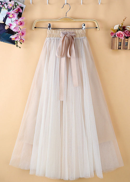 Unique Black Blue High Waist Patchwork Bow Tulle Skirt Summer