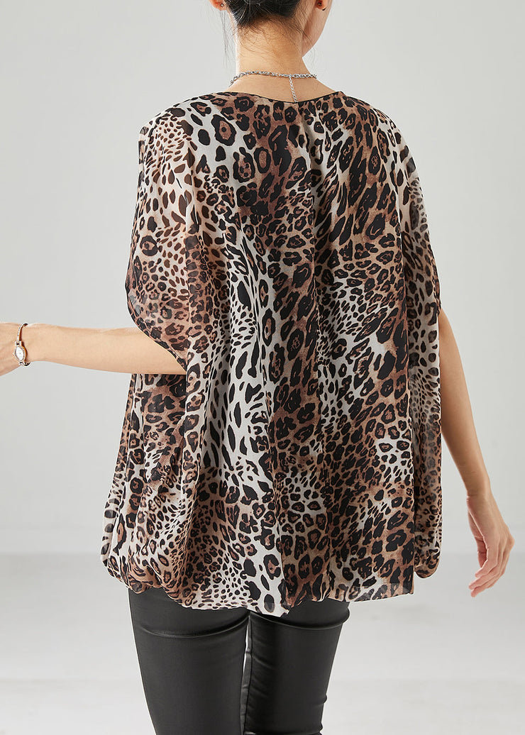 Unique Oversized Leopard Print Chiffon Tank Summer