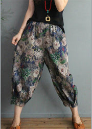 Unique Print High Waist Cotton Crop Pants