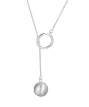 Unique Silk Sterling Silver Ball Pendant Necklace