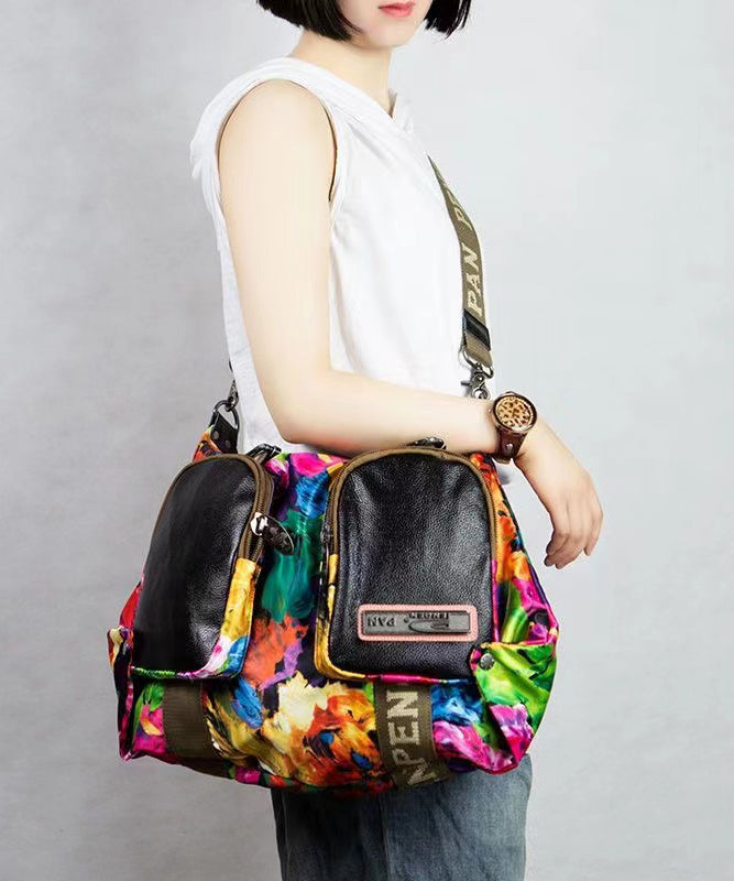 Versatile Casual Oversized Printed Patchwork Crossbody Bag