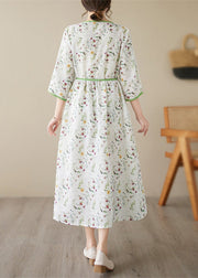 Vogue Green Print Patchwork Party Long Dress Summer