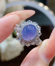 Vogue Purple Alloy Zircon Gem Stone Rings