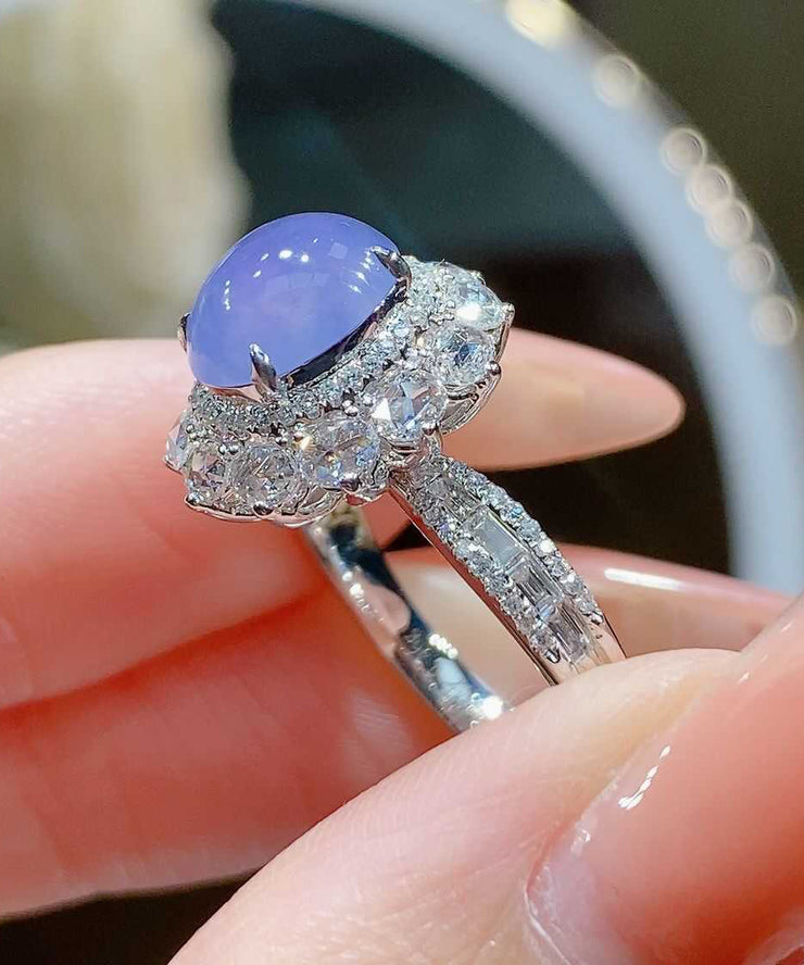 Vogue Purple Alloy Zircon Gem Stone Rings