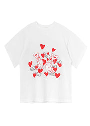 Vogue White Print Patchwork Kids T Shirt Short Sleeve