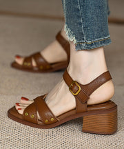 Women Apricot Cross Strap Splicing Sandals Shoes