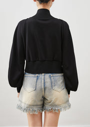 Women Black Oversized Patchwork Denim Fake Two Piece Coats Spring