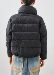 Women Black Oversized Pockets Duck Down Jackets Winter