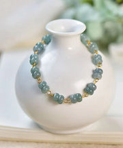 Women Blue 14K Gold Jade Charm Bracelet