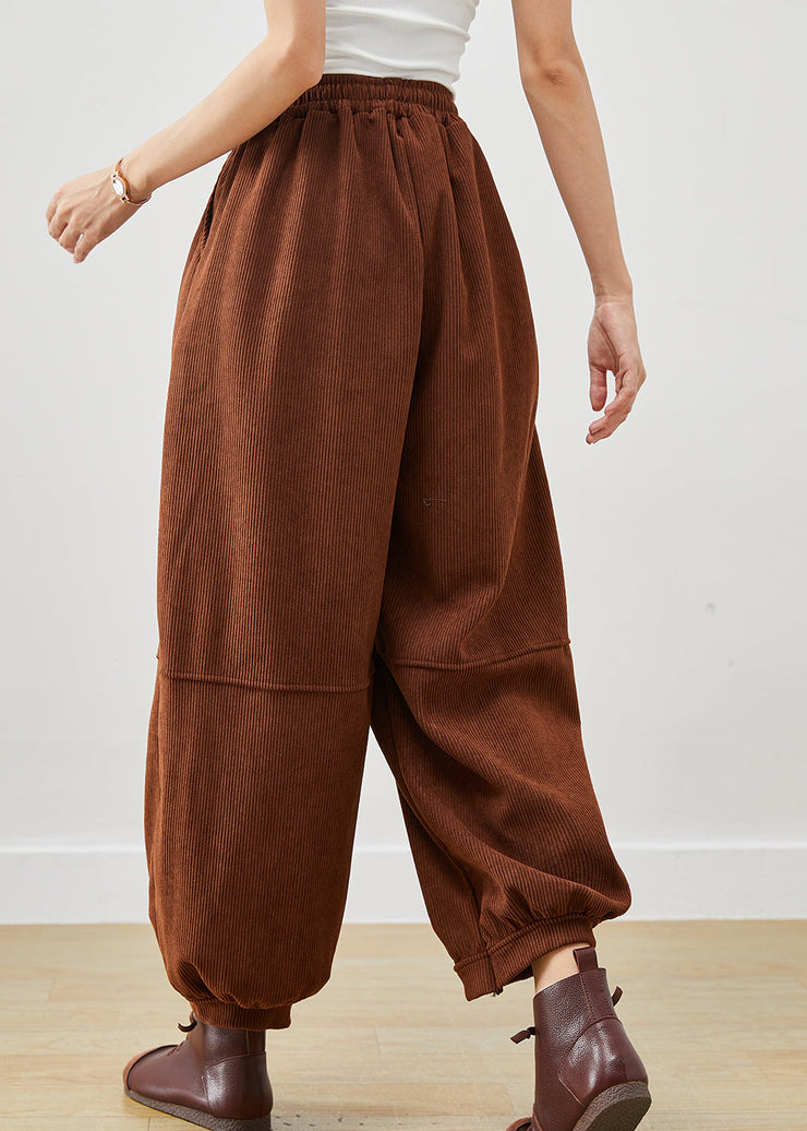 Women Coffee Oversized Corduroy Harem Pants Winter