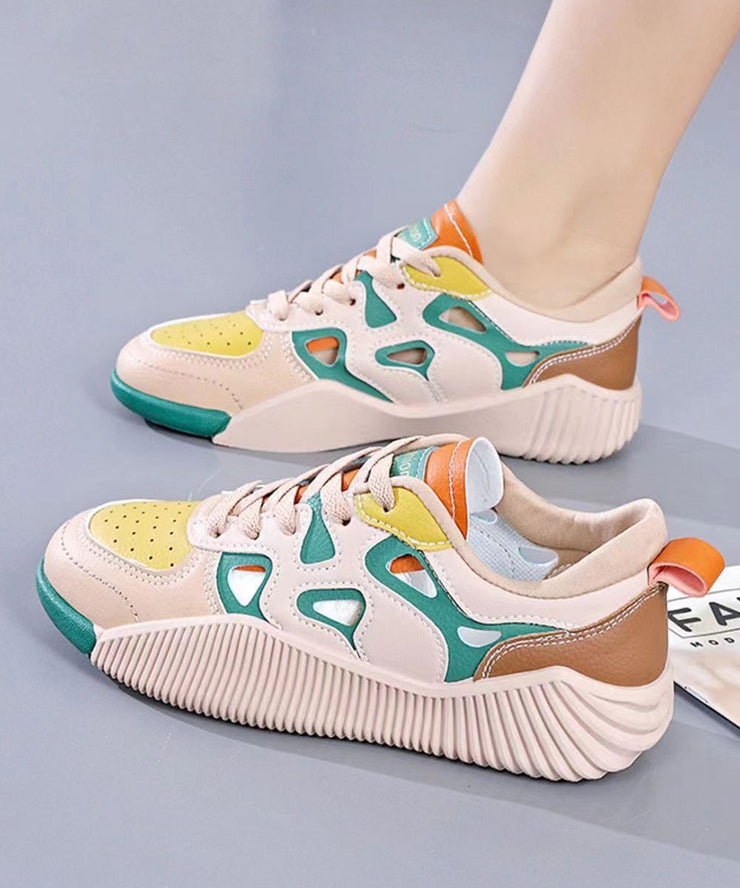 Women Comfy Green Hollow Out Cross Strap Flat Feet Shoes