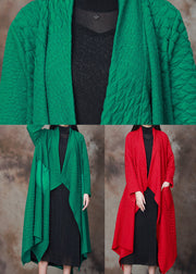 Women Green Asymmetrical Patchwork Cotton Cardigan Spring