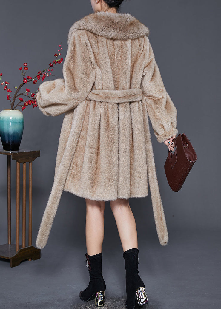 Women Khaki Oversized Warm Fuzzy Fur Fluffy Coats Winter