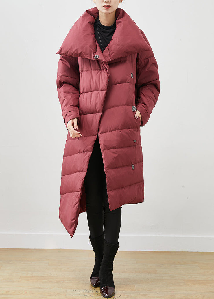 Women Mulberry Asymmetrical Warm Duck Down Puffer Jacket Winter